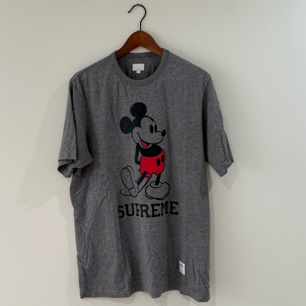 Supreme Disney Mickey Mouse Tee, Gray, Size L, FW09